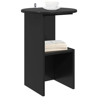 vidaXL Side Table Black Oak Ø 39.5 x 55 cm Engineered Wood