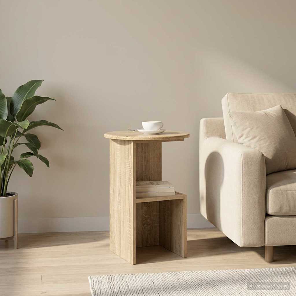 vidaXL Side Table Sonoma Oak Ø 39.5 x 55 cm Engineered Wood