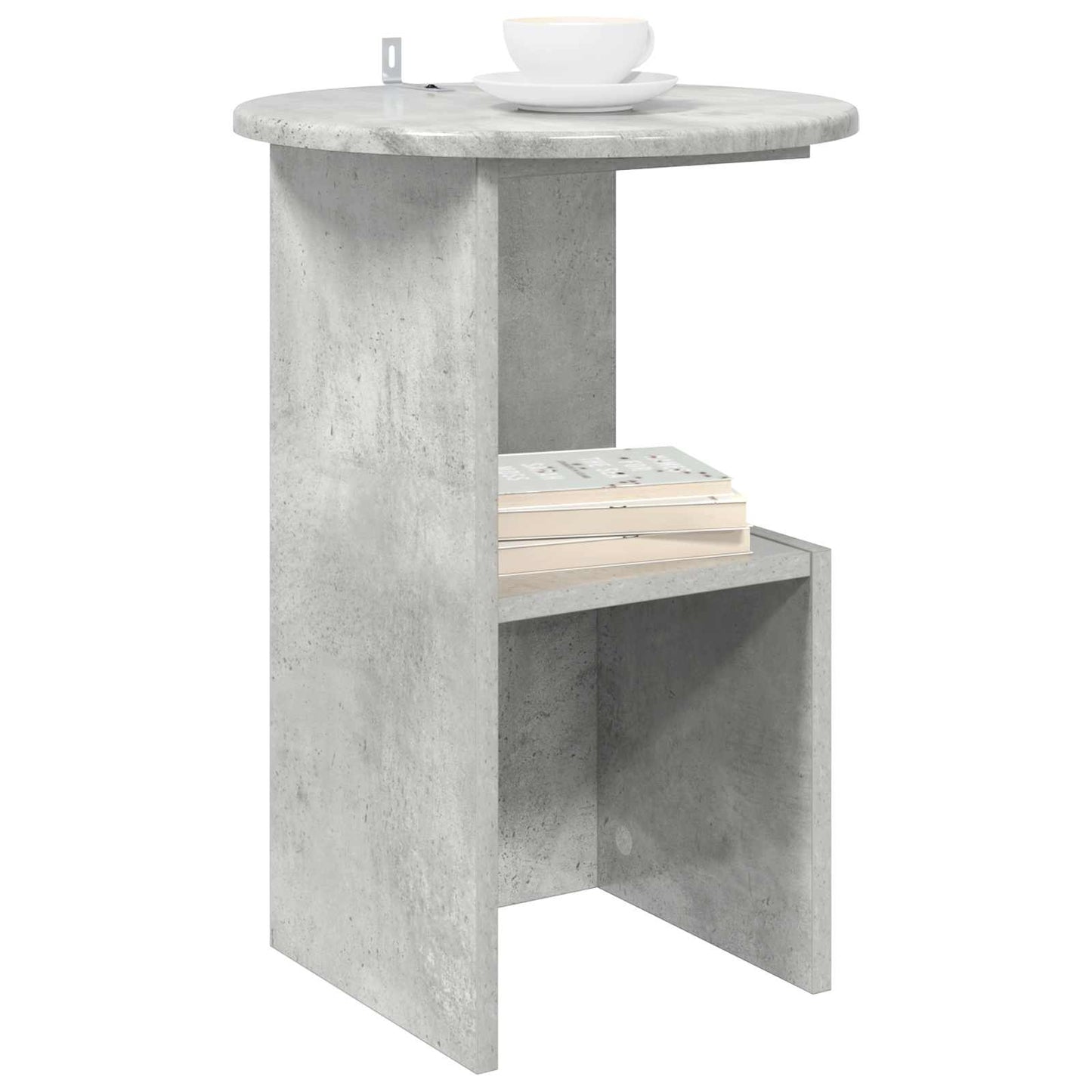 vidaXL Side Table Concrete Grey Ø 39.5 x 55 cm Engineered Wood