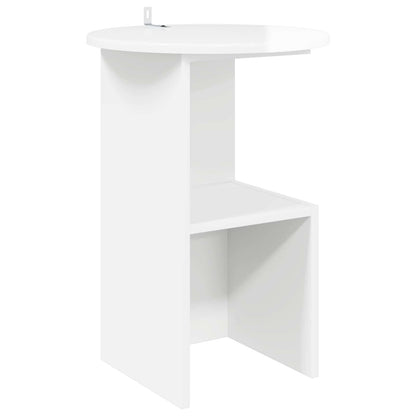 vidaXL Side Table High Gloss White Ø 39.5 x 55 cm Engineered Wood