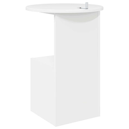 vidaXL Side Table High Gloss White Ø 39.5 x 55 cm Engineered Wood