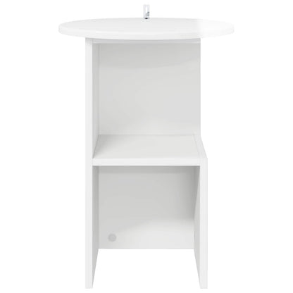 vidaXL Side Table High Gloss White Ø 39.5 x 55 cm Engineered Wood
