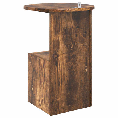 vidaXL Side Table Smoked Oak Ø 39.5 x 55 cm Engineered Wood