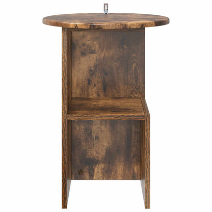 vidaXL Side Table Smoked Oak Ø 39.5 x 55 cm Engineered Wood