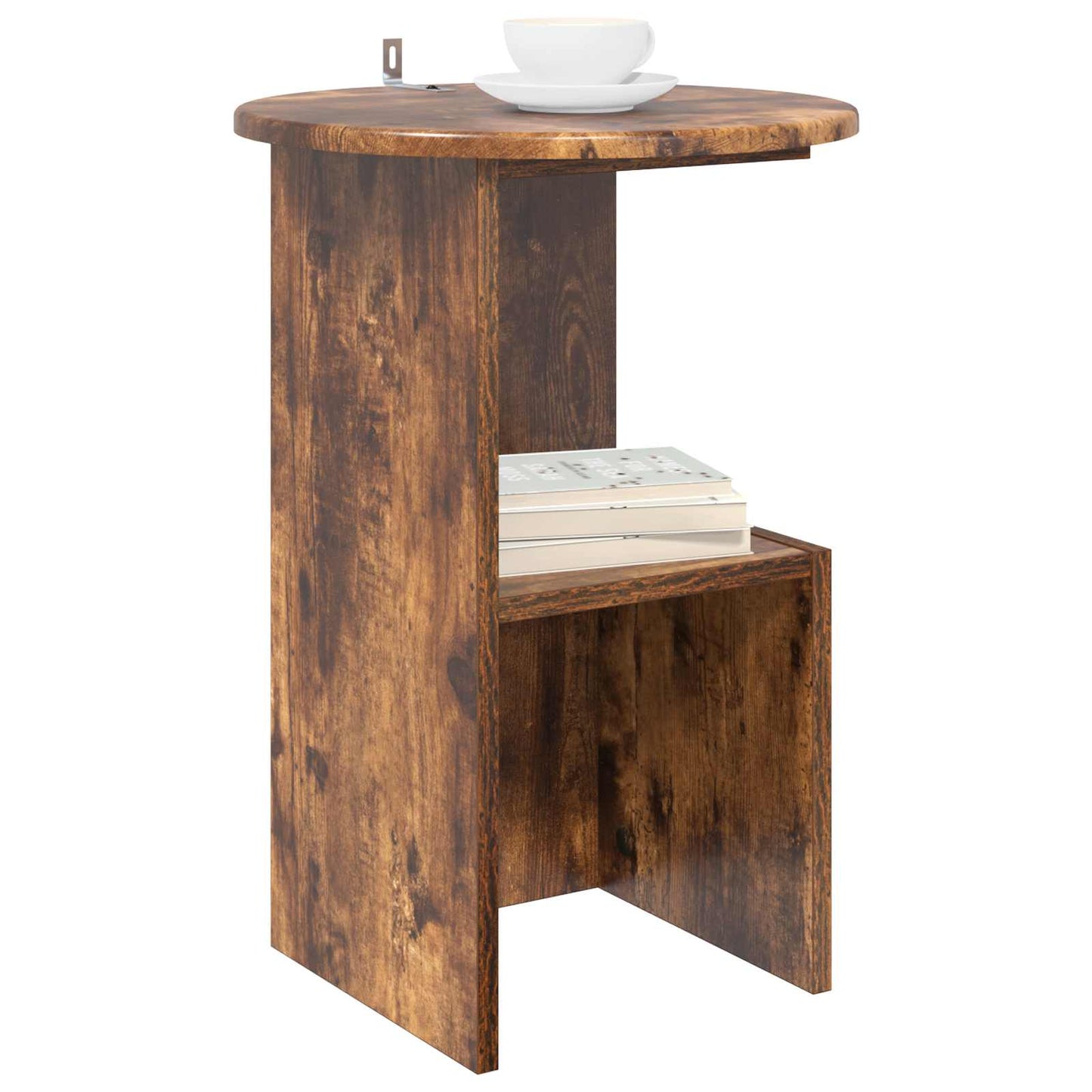 vidaXL Side Table Smoked Oak Ø 39.5 x 55 cm Engineered Wood