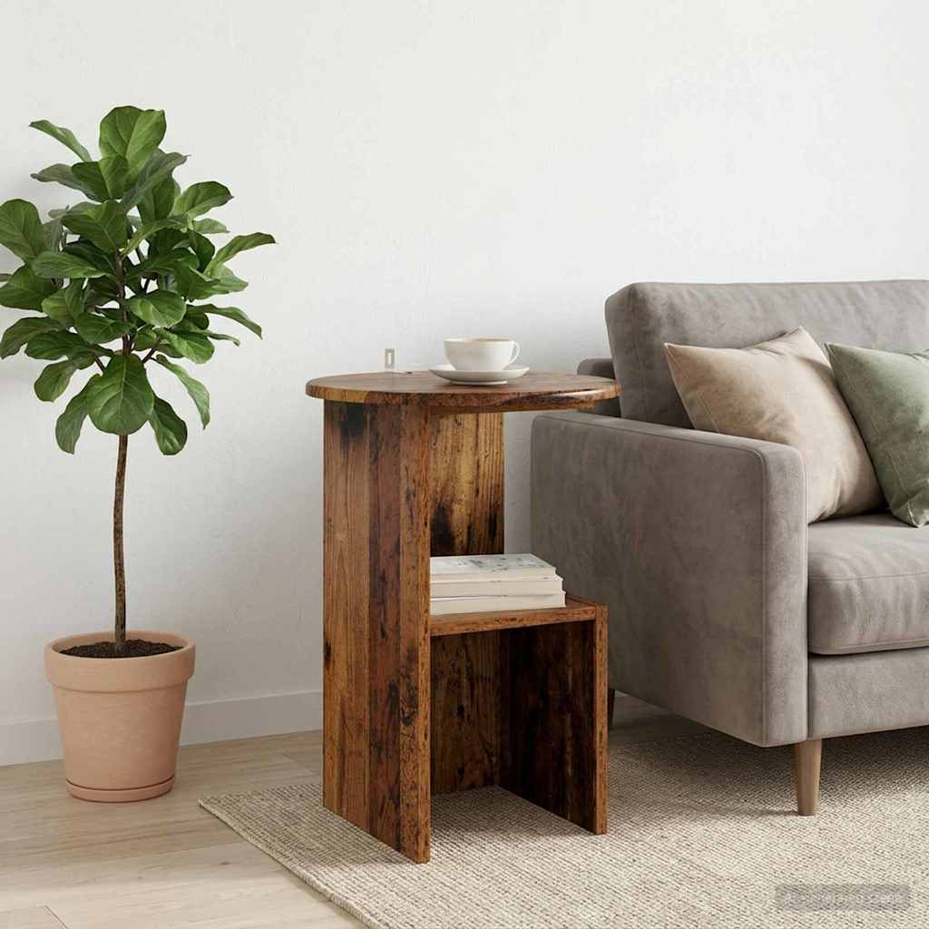 vidaXL Side Table Old Wood Ø 39.5 x 55 cm Engineered Wood
