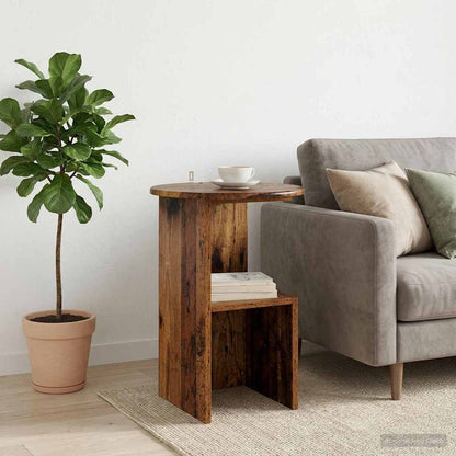 vidaXL Side Table Old Wood Ø 39.5 x 55 cm Engineered Wood