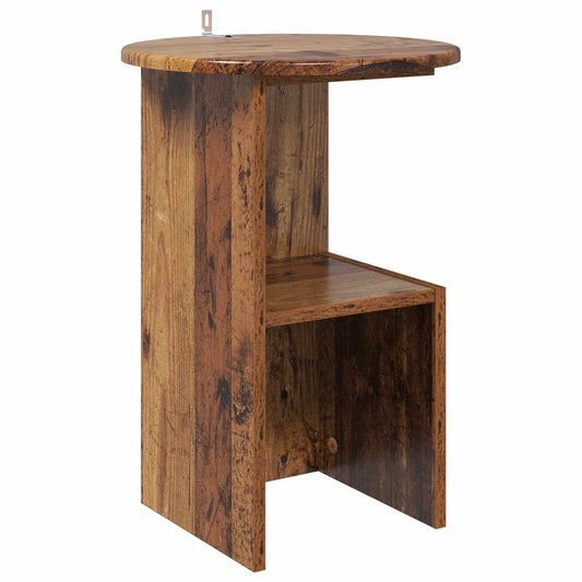 vidaXL Side Table Old Wood Ø 39.5 x 55 cm Engineered Wood