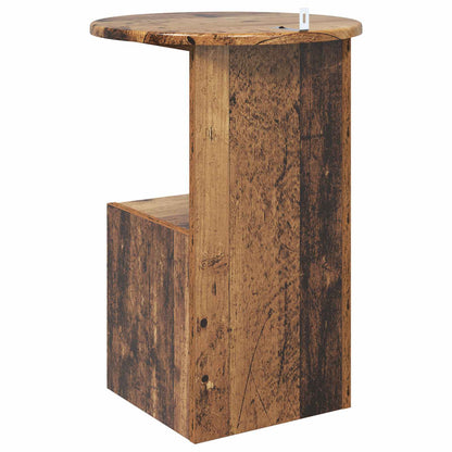 vidaXL Side Table Old Wood Ø 39.5 x 55 cm Engineered Wood