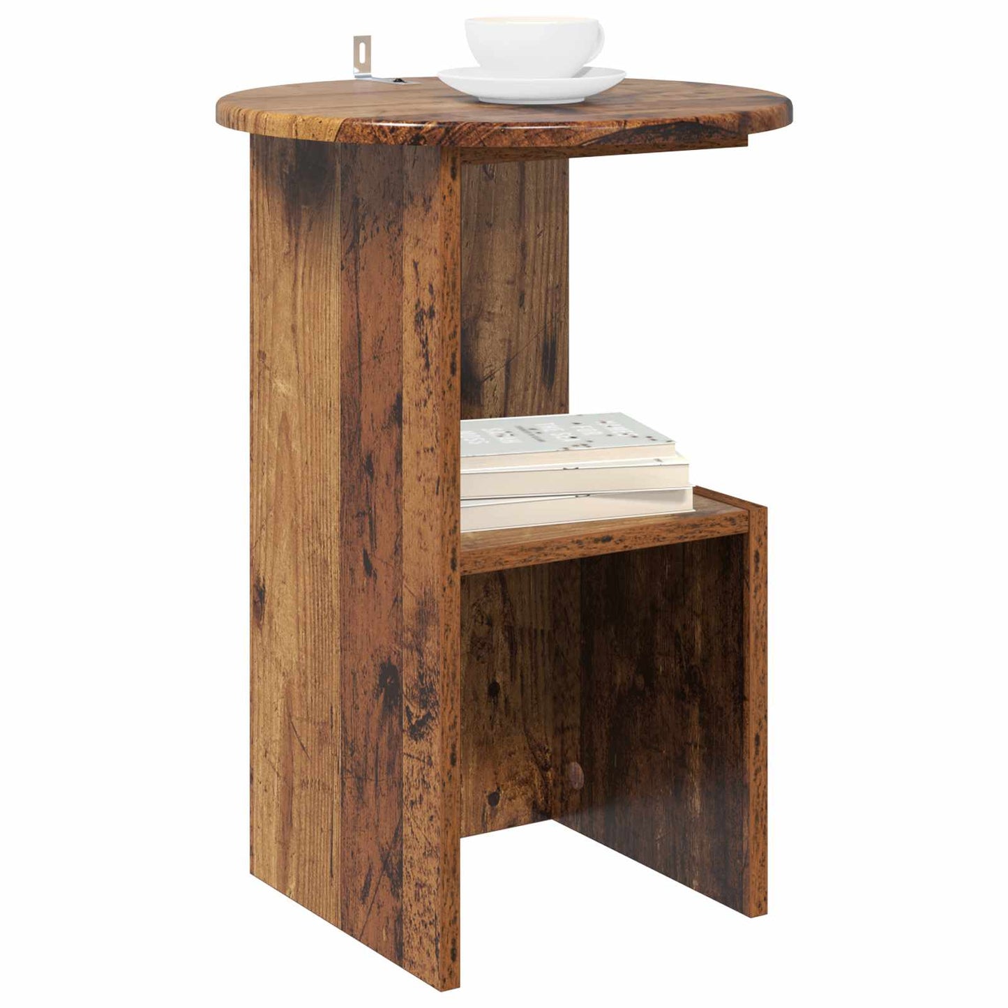 vidaXL Side Table Old Wood Ø 39.5 x 55 cm Engineered Wood