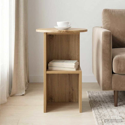 vidaXL Side Table Artisan Oak Ø 39.5 x 55 cm Engineered Wood