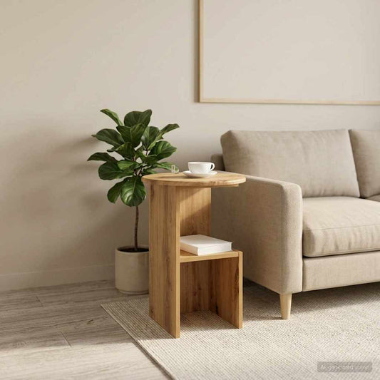 vidaXL Side Table Artisan Oak Ø 39.5 x 55 cm Engineered Wood