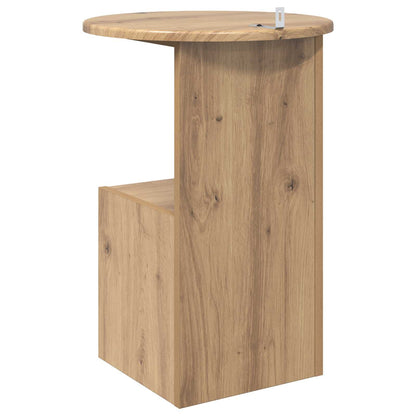 vidaXL Side Table Artisan Oak Ø 39.5 x 55 cm Engineered Wood