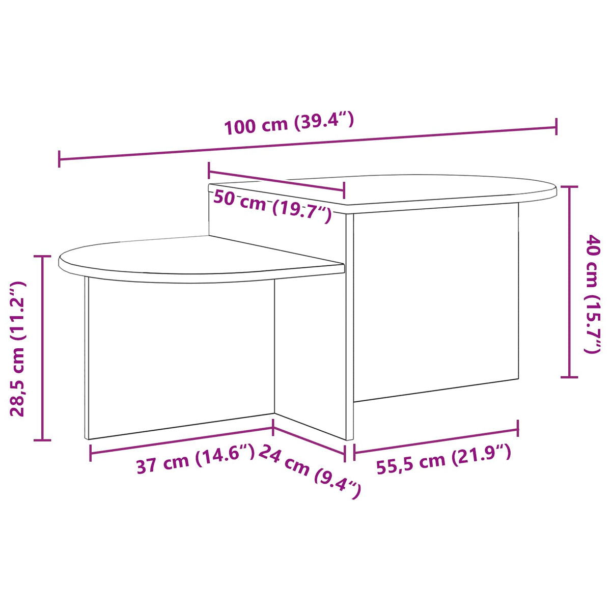 vidaXL Coffee Table White 100 x 50 x 40 cm Engineered Wood