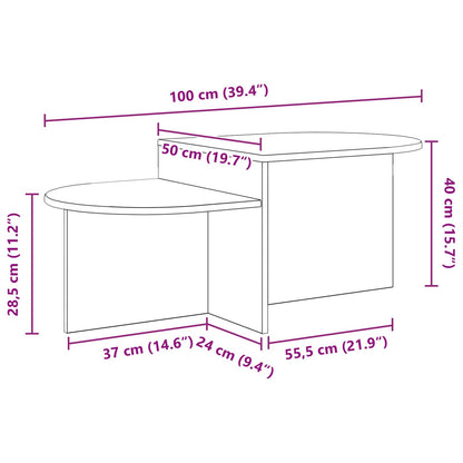 vidaXL Coffee Table Black Oak 100 x 50 x 40 cm Engineered Wood