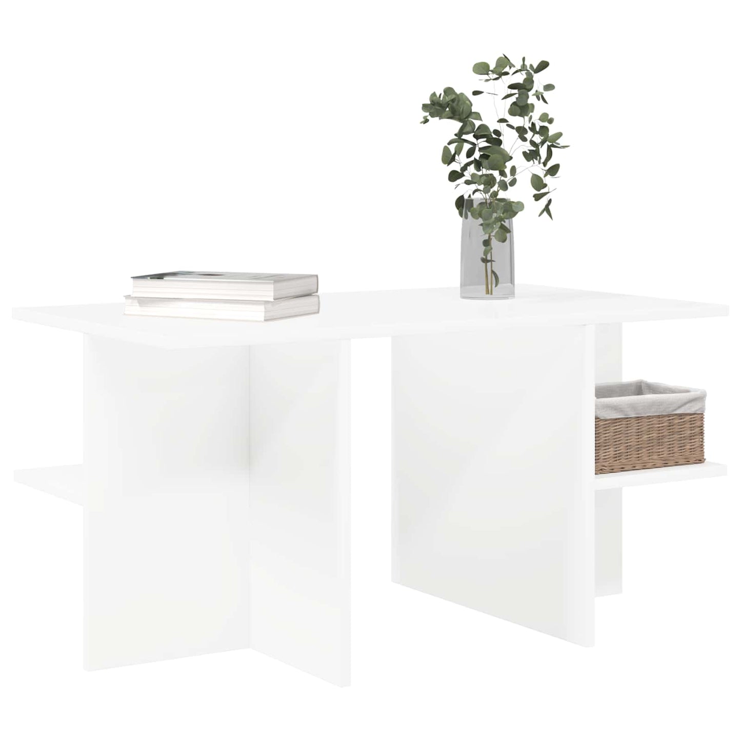 vidaXL Coffee Table White 87 x 50 x 45 cm Engineered Wood