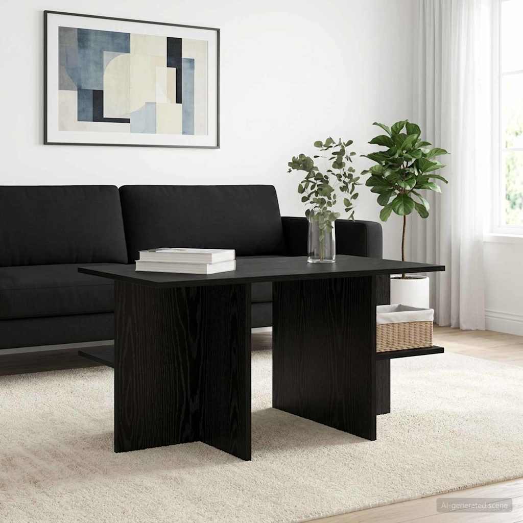 vidaXL Coffee Table Black Oak 87 x 50 x 45 cm Engineered Wood