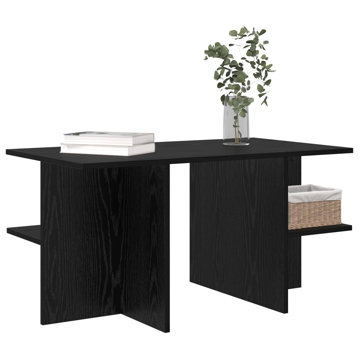 vidaXL Coffee Table Black Oak 87 x 50 x 45 cm Engineered Wood