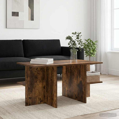 vidaXL Coffee Table Smoked Oak 87 x 50 x 45 cm Engineered Wood