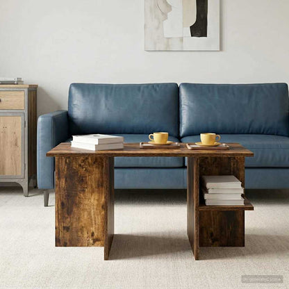 vidaXL Coffee Table Smoked Oak 87 x 50 x 45 cm Engineered Wood
