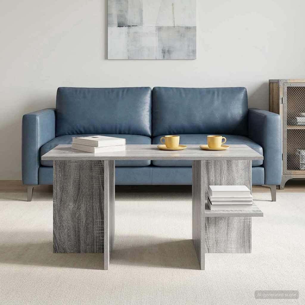 vidaXL Coffee Table Grey Sonoma 87 x 50 x 45 cm Engineered Wood