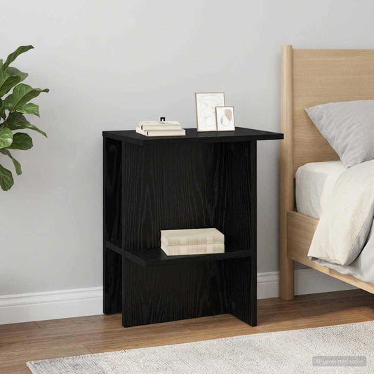 vidaXL Coffee Table 2 pcs Black Oak 40 x 30 x 49 cm Engineered Wood