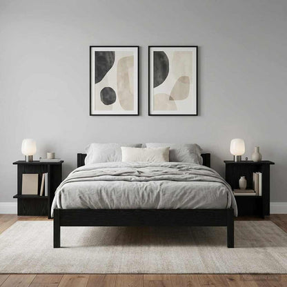 vidaXL Coffee Table 2 pcs Black Oak 40 x 30 x 49 cm Engineered Wood