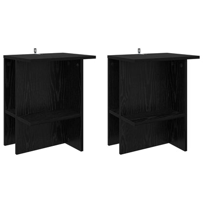vidaXL Coffee Table 2 pcs Black Oak 40 x 30 x 49 cm Engineered Wood
