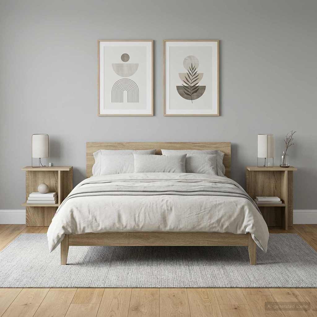 vidaXL Coffee Table 2 pcs Sonoma Oak 40 x 30 x 49 cm Engineered Wood