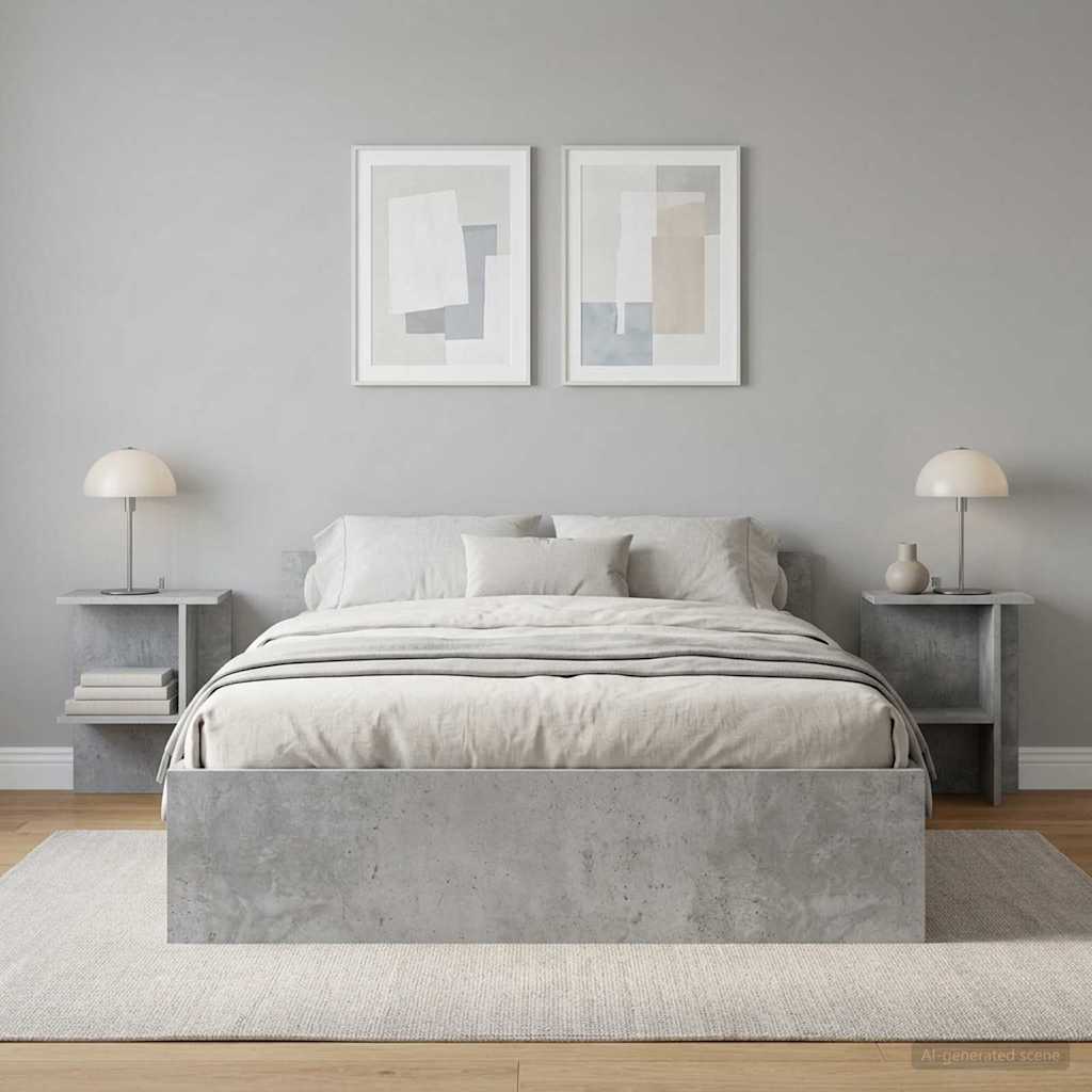 vidaXL Coffee Table 2 pcs Concrete Grey 40 x 30 x 49 cm