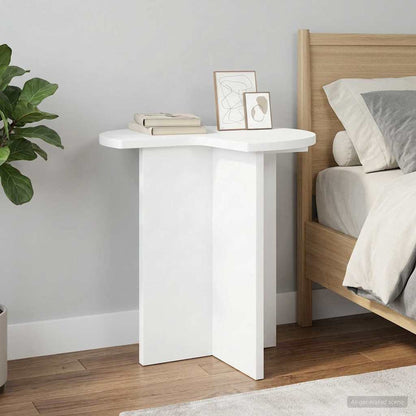 vidaXL Side Table White Ø 39 x 38 cm Engineered Wood