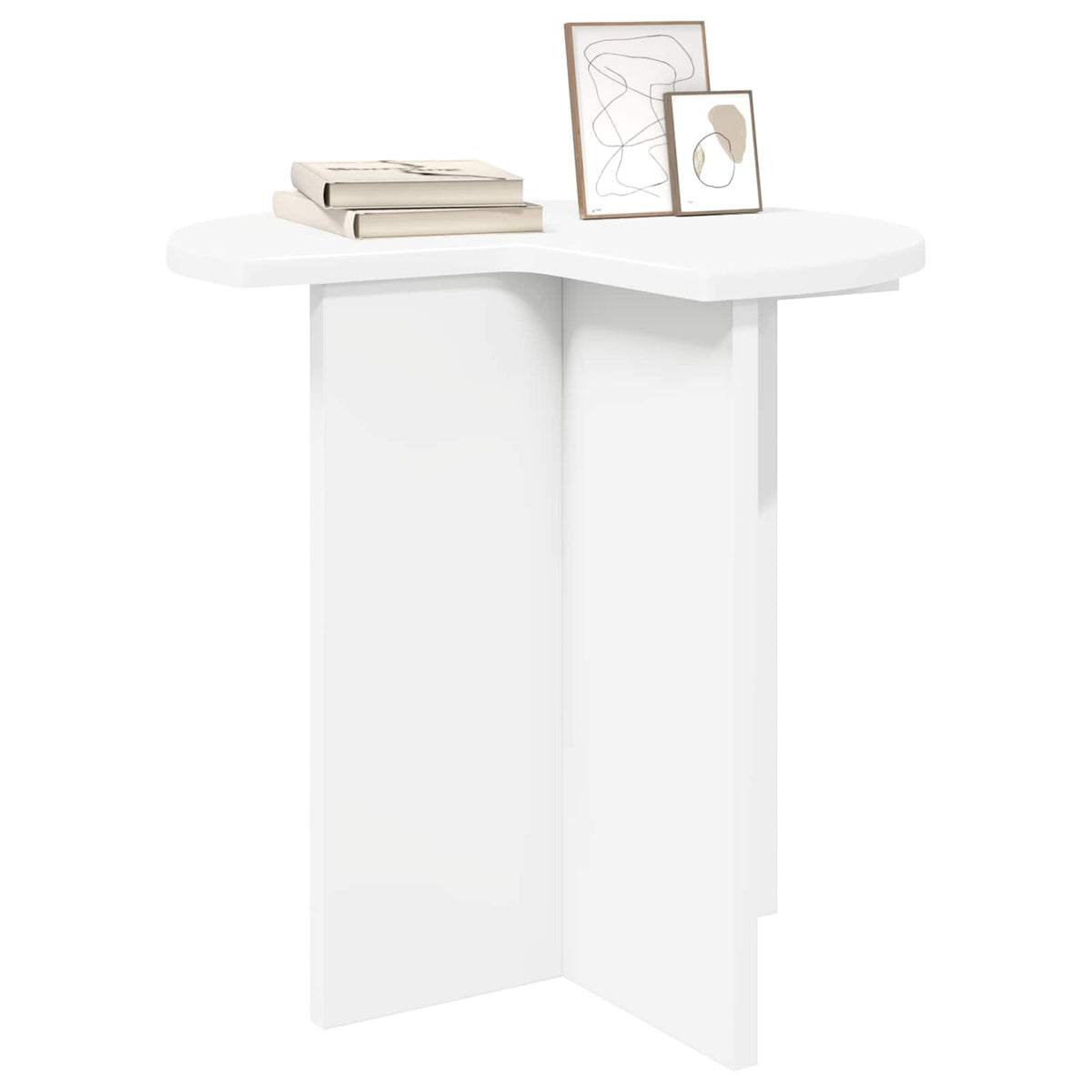 vidaXL Side Table White Ø 39 x 38 cm Engineered Wood