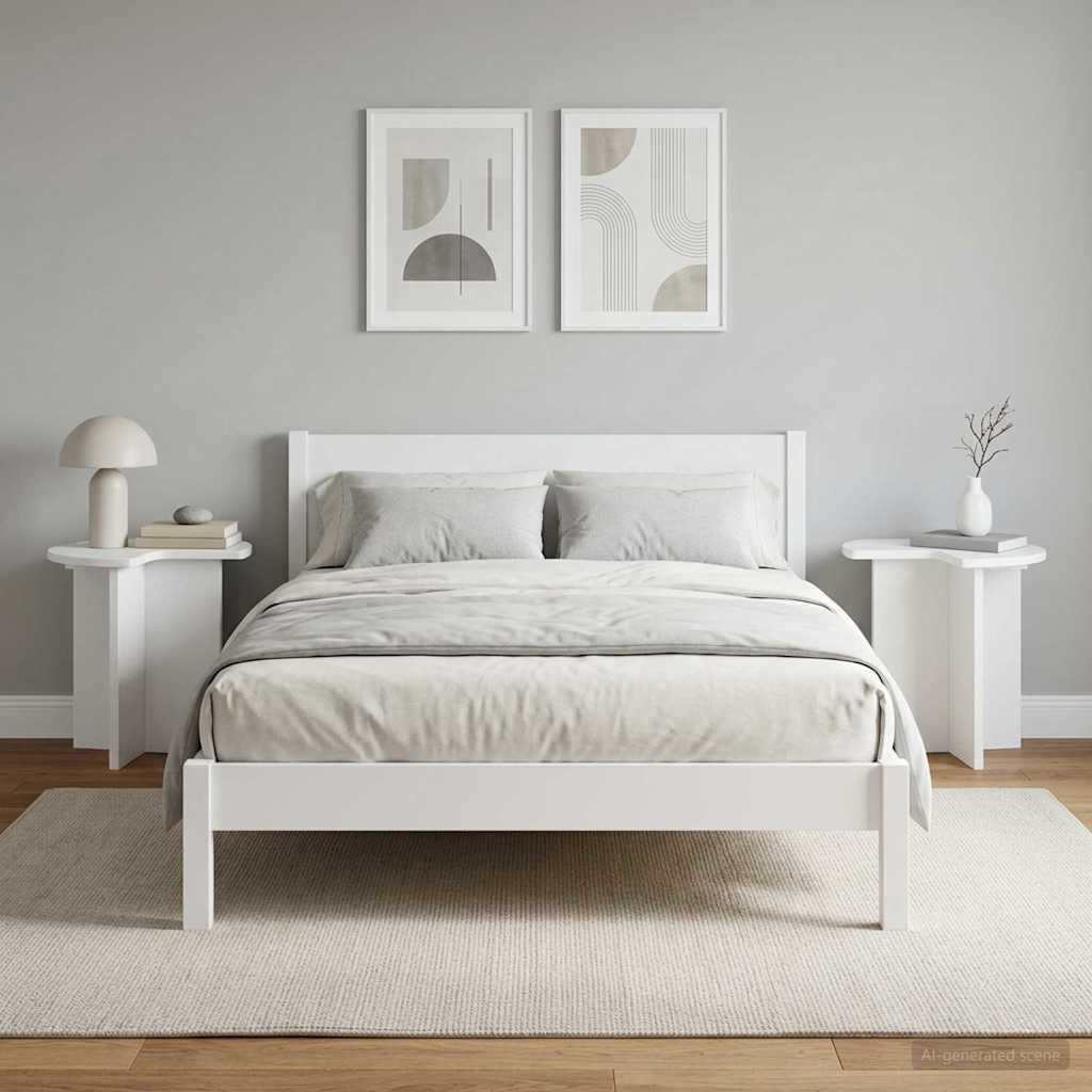 vidaXL Side Table 2 pcs White Ø 39 x 38 cm Engineered Wood