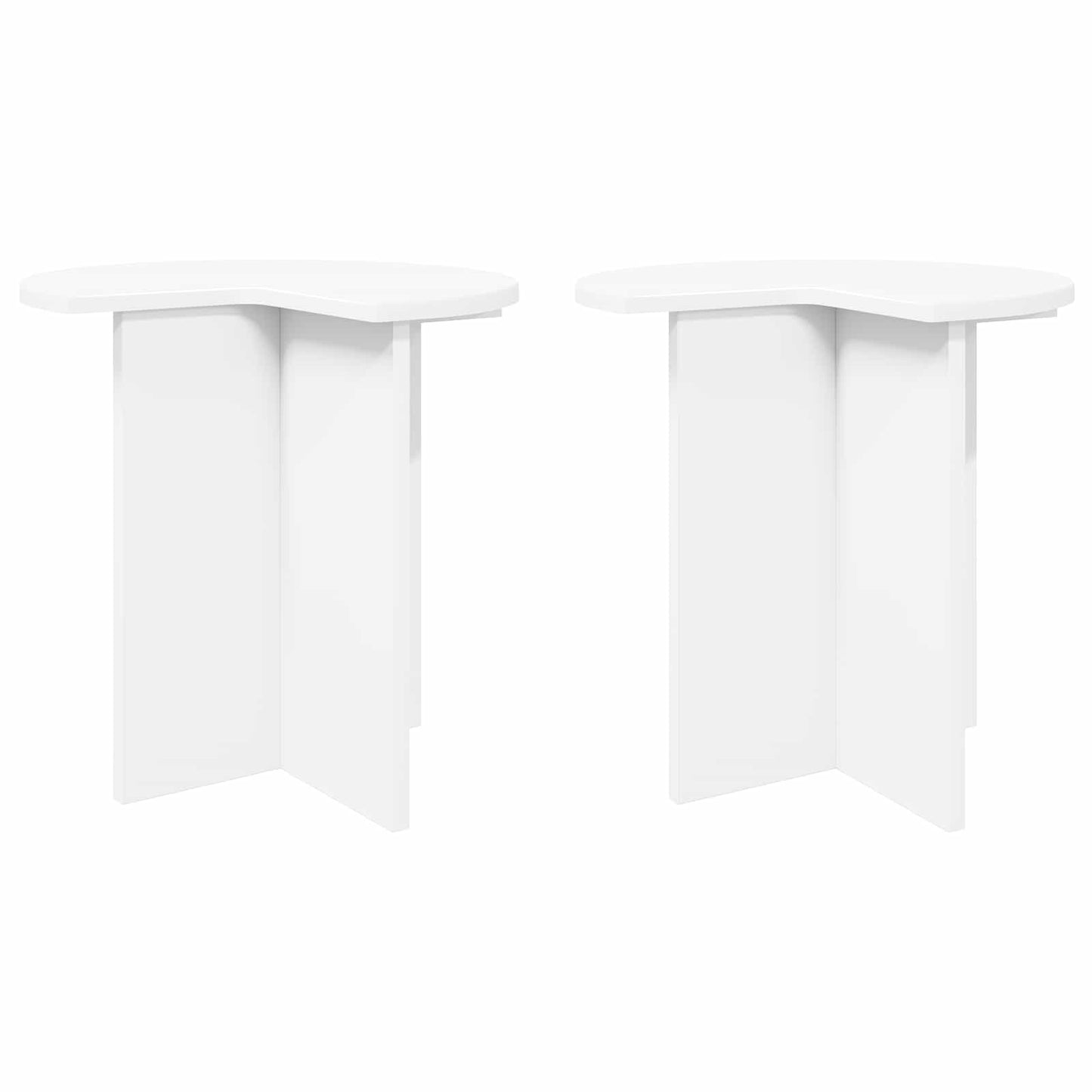 vidaXL Side Table 2 pcs White Ø 39 x 38 cm Engineered Wood
