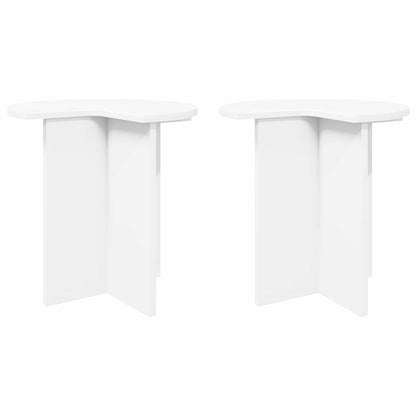 vidaXL Side Table 2 pcs White Ø 39 x 38 cm Engineered Wood