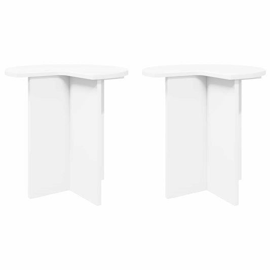vidaXL Side Table 2 pcs White Ø 39 x 38 cm Engineered Wood