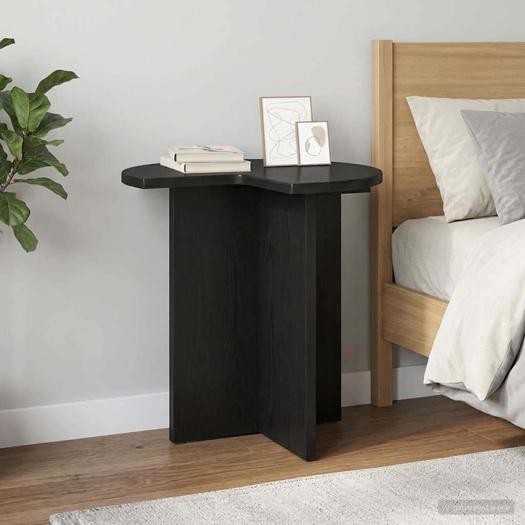 vidaXL Side Table Black Oak Ø 39 x 38 cm Engineered Wood