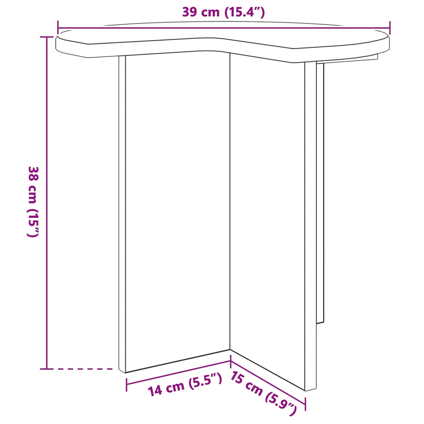 vidaXL Side Table Black Oak Ø 39 x 38 cm Engineered Wood