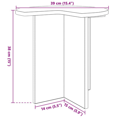 vidaXL Side Table Black Oak Ø 39 x 38 cm Engineered Wood