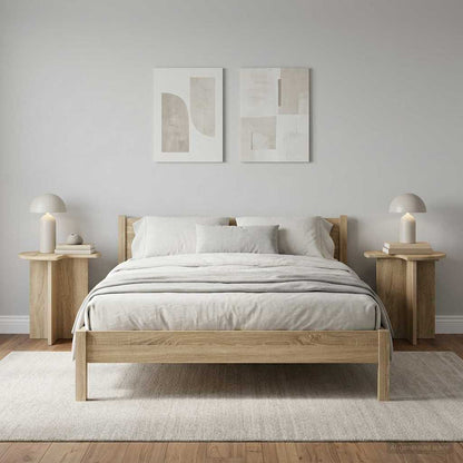 vidaXL Side Table 2 pcs Sonoma Oak Ø 39 x 38 cm Engineered Wood