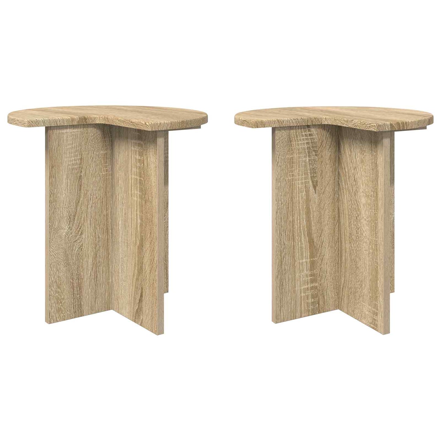 vidaXL Side Table 2 pcs Sonoma Oak Ø 39 x 38 cm Engineered Wood