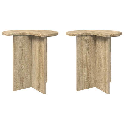 vidaXL Side Table 2 pcs Sonoma Oak Ø 39 x 38 cm Engineered Wood
