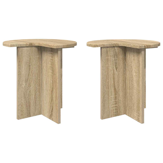vidaXL Side Table 2 pcs Sonoma Oak Ø 39 x 38 cm Engineered Wood