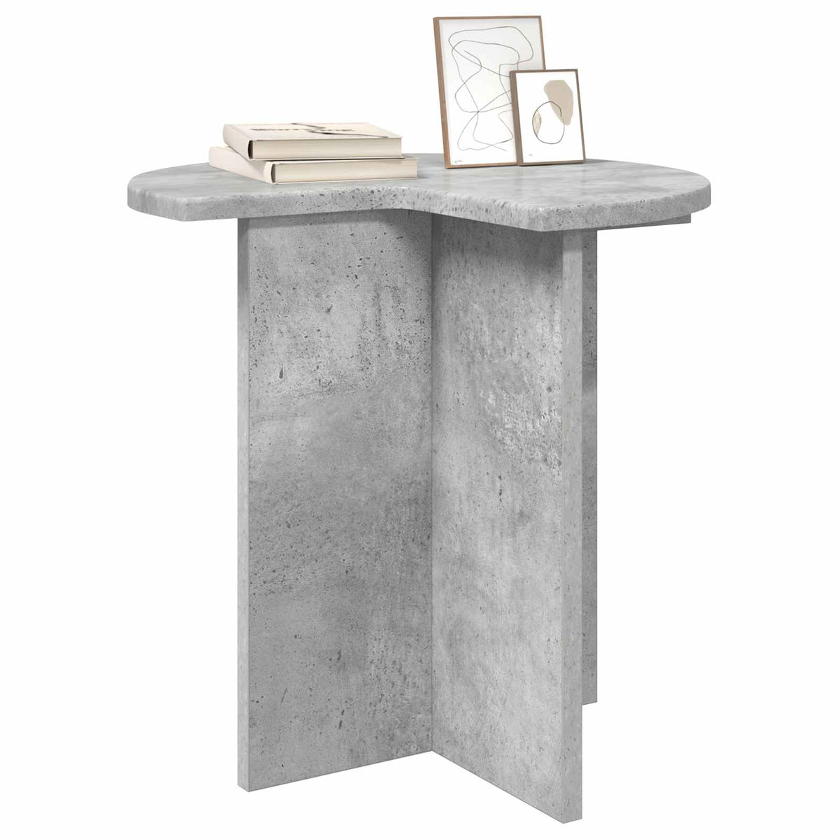 vidaXL Side Table 2 pcs Concrete Grey Ø 39 x 38 cm Engineered Wood