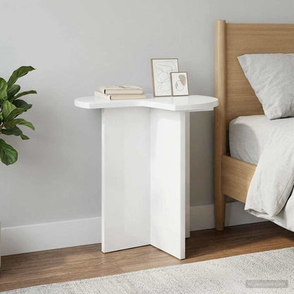 vidaXL Side Table High Gloss White Ø 39 x 38 cm Engineered Wood