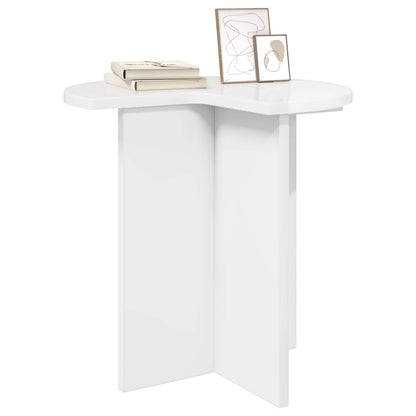 vidaXL Side Table High Gloss White Ø 39 x 38 cm Engineered Wood