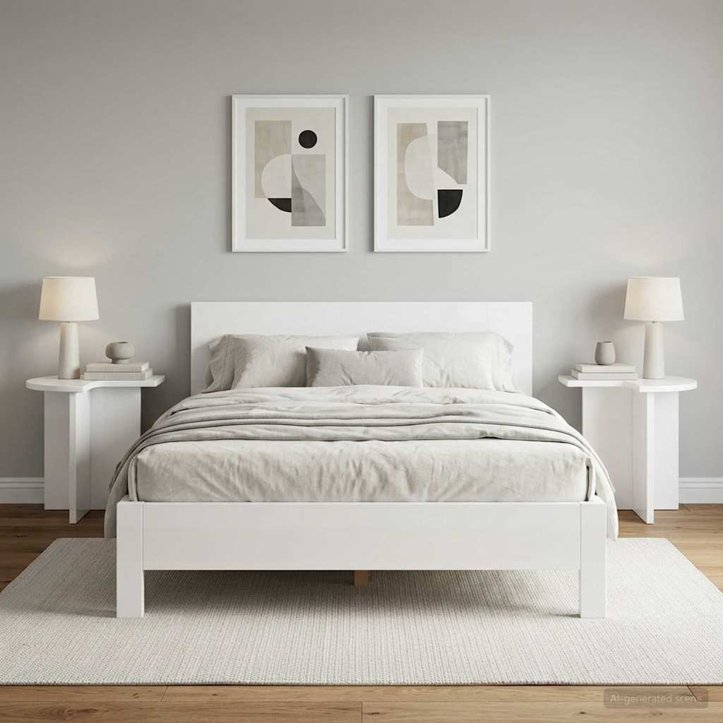 vidaXL Side Table 2 pcs High Gloss White Ø 39 x 38 cm Engineered Wood