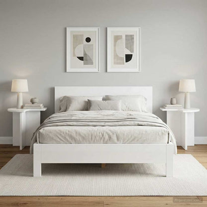 vidaXL Side Table 2 pcs High Gloss White Ø 39 x 38 cm Engineered Wood