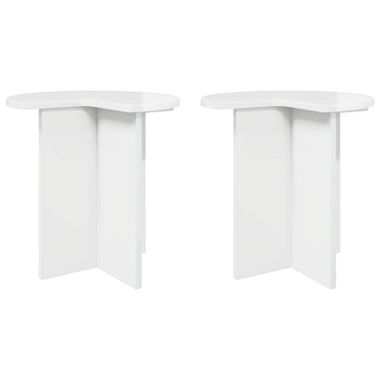 vidaXL Side Table 2 pcs High Gloss White Ø 39 x 38 cm Engineered Wood