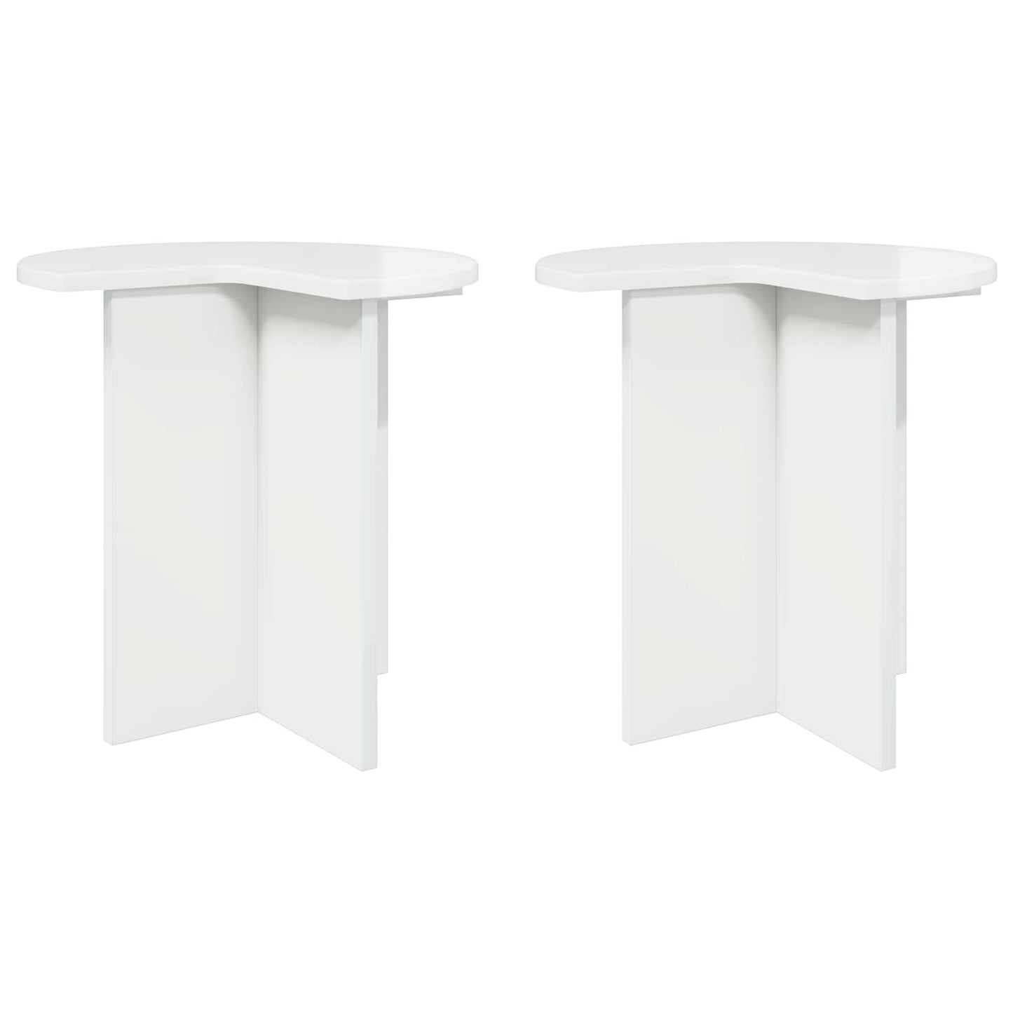 vidaXL Side Table 2 pcs High Gloss White Ø 39 x 38 cm Engineered Wood